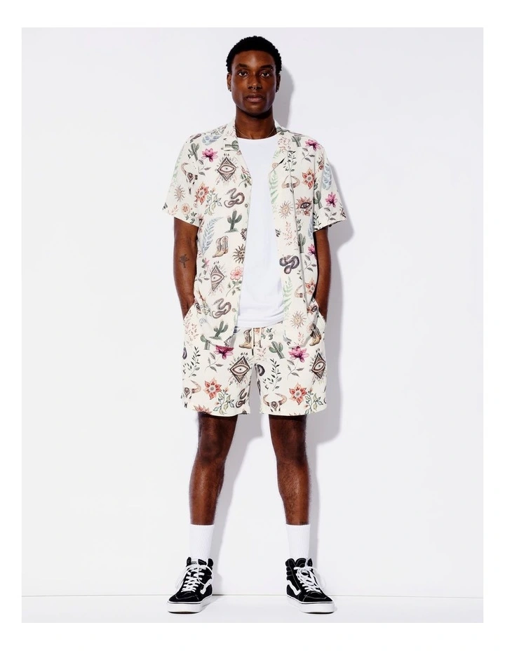 Wild West Print Shorts in Ecru image 2