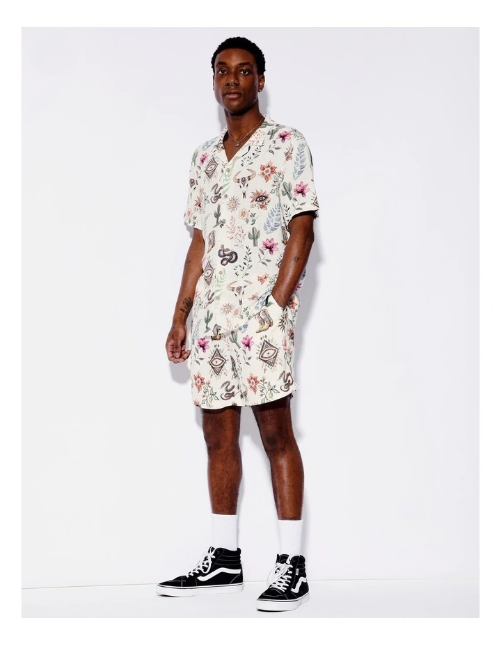 Wild West Print Shorts in Ecru image 6