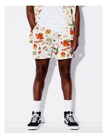 Silly Season Print Shorts in White