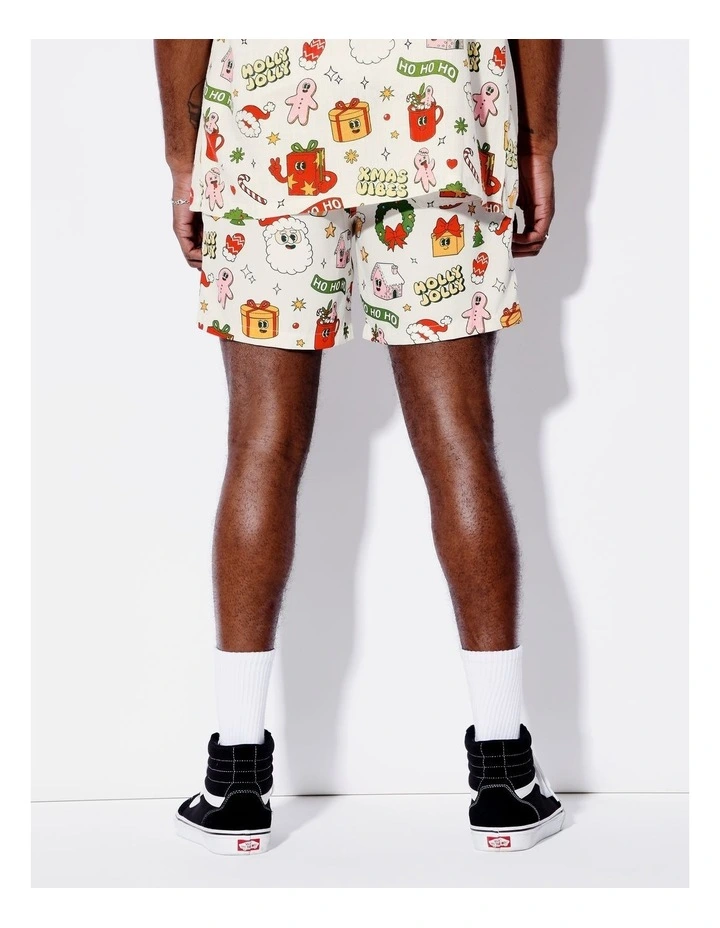 Silly Season Print Shorts in White image 4