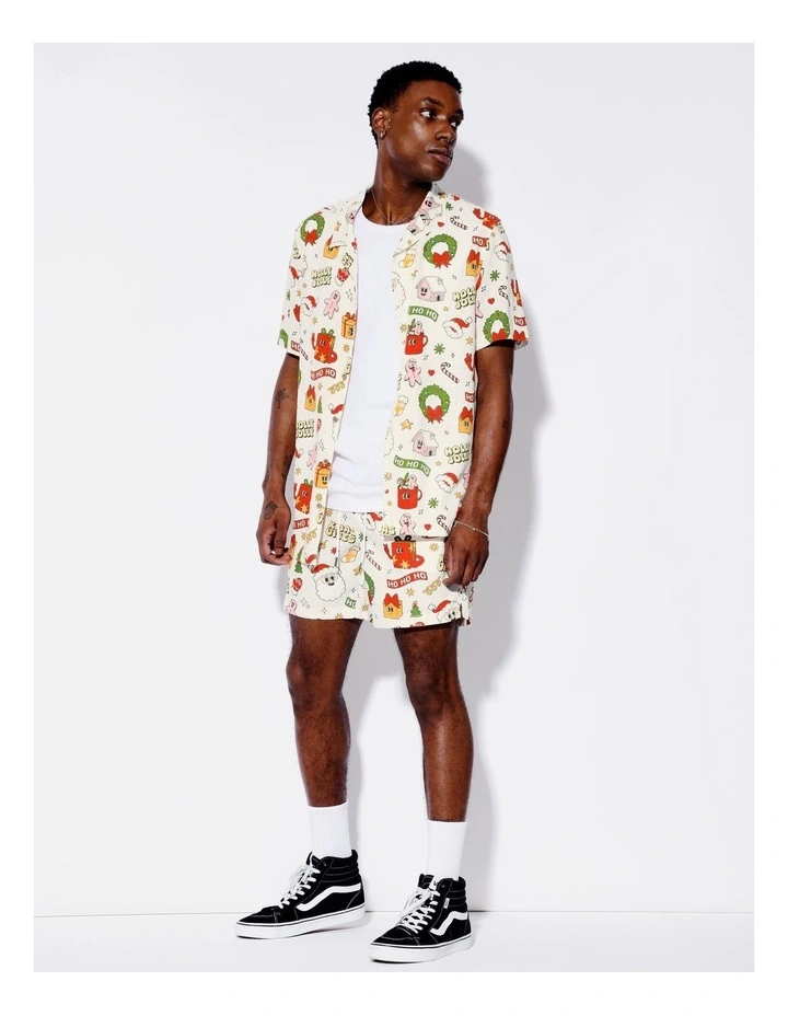 Silly Season Print Shorts in White image 6