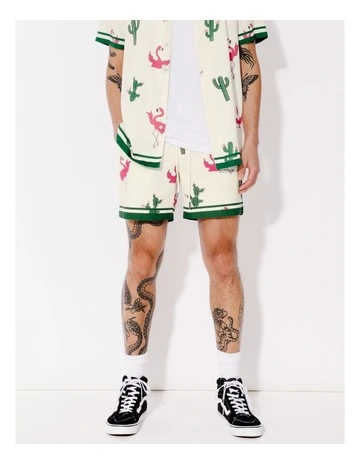 Drago Print Shorts in Green