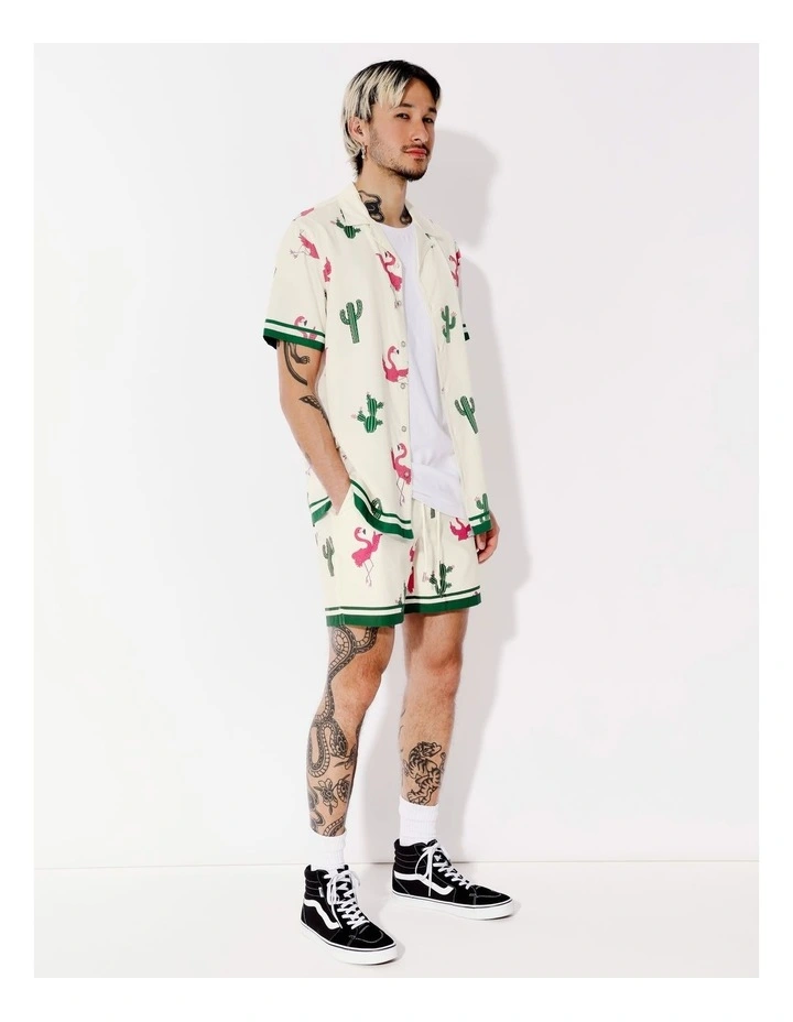 Drago Print Shorts in Green image 2