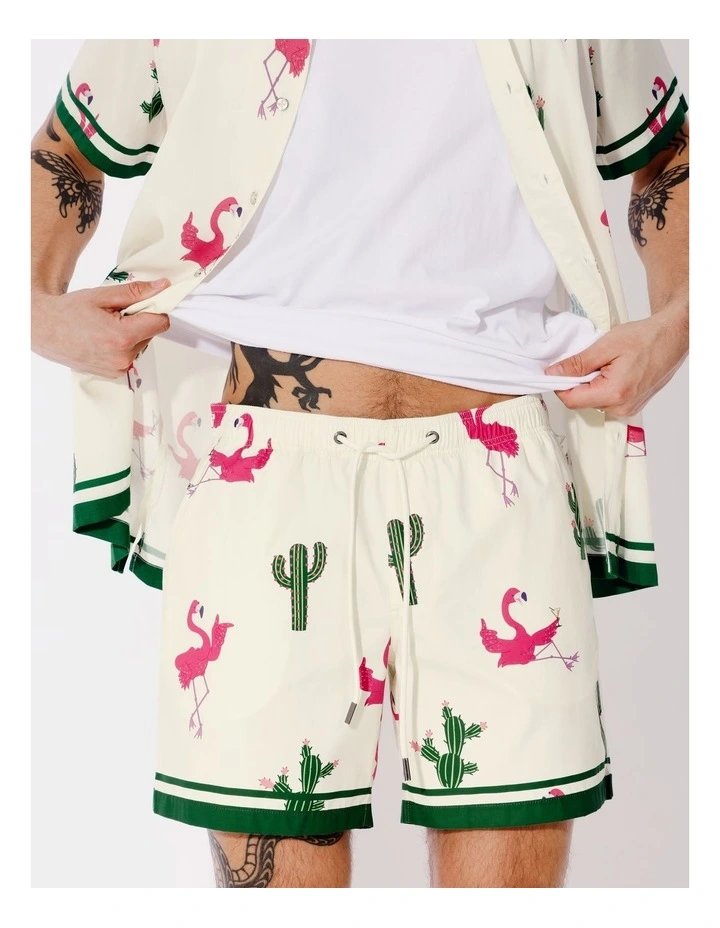 Drago Print Shorts in Green image 3