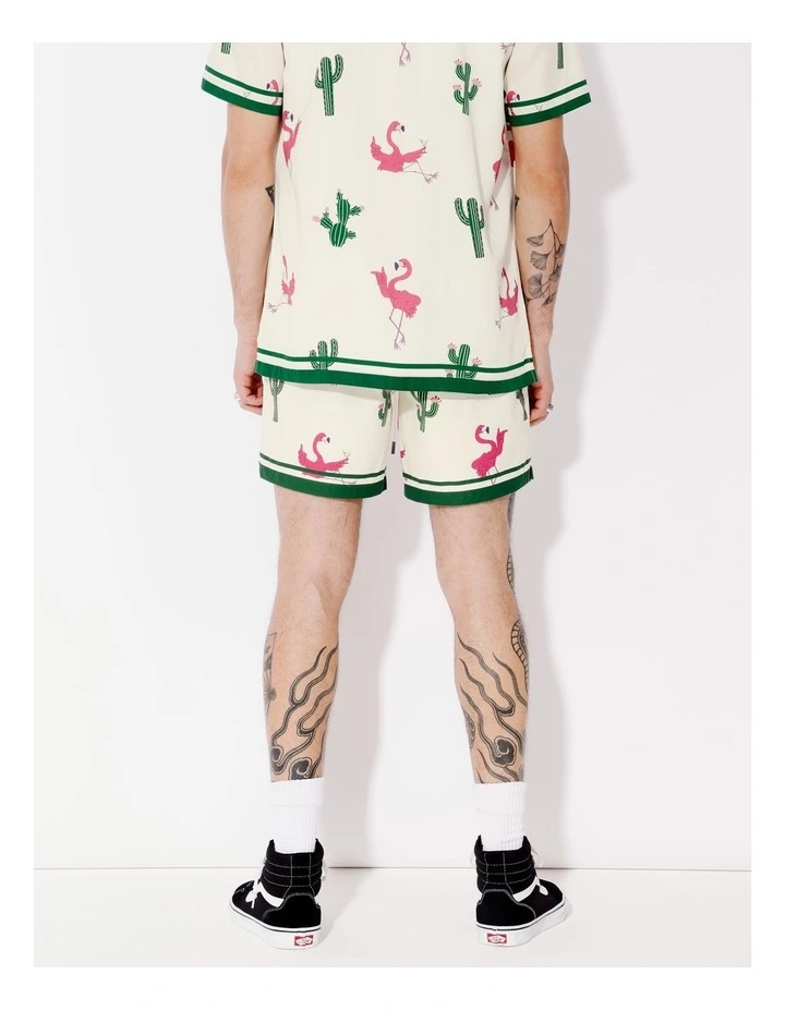 Drago Print Shorts in Green image 6