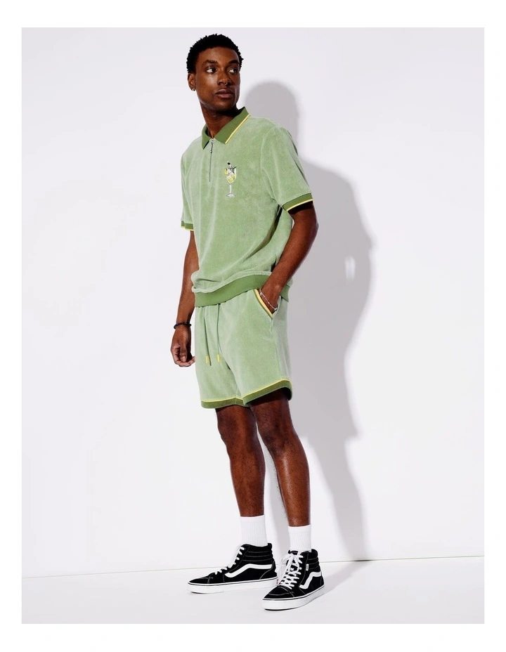 Terry Towelling All Gender Shorts in Green image 4