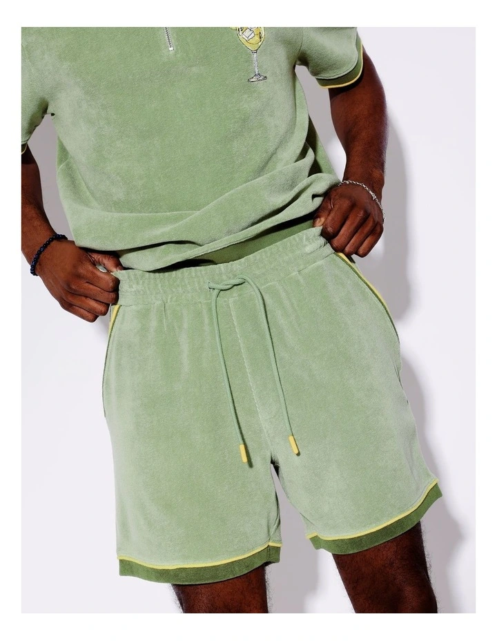 Terry Towelling All Gender Shorts in Green image 5