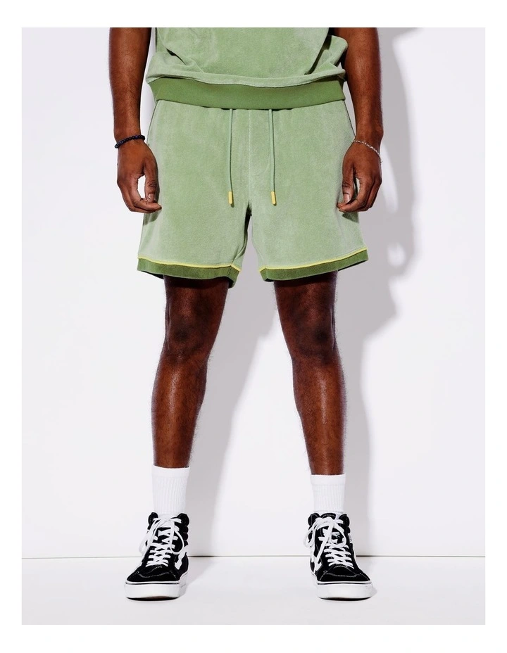 Terry Towelling All Gender Shorts in Green image 6