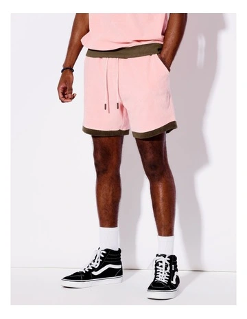 Terry Towelling All Gender Shorts in Pink