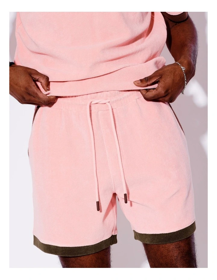 Terry Towelling All Gender Shorts in Pink image 5
