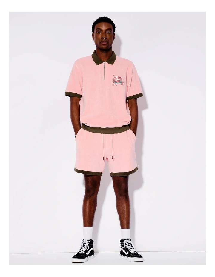 Terry Towelling All Gender Shorts in Pink image 6