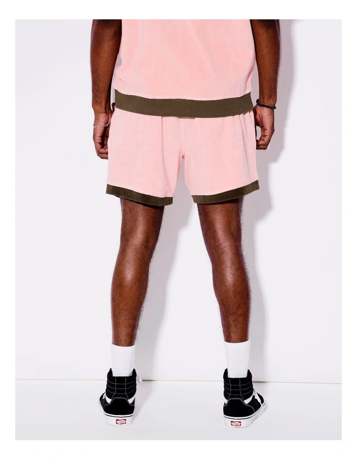 Terry Towelling All Gender Shorts in Pink image 7