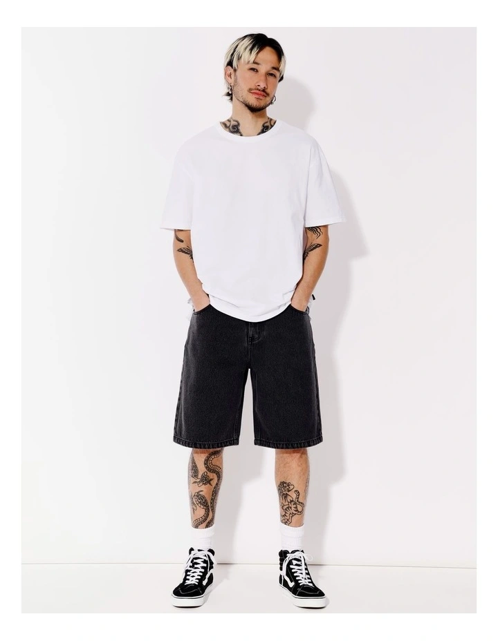 Farley Garment Wash Denim Shorts in Charcoal image 2