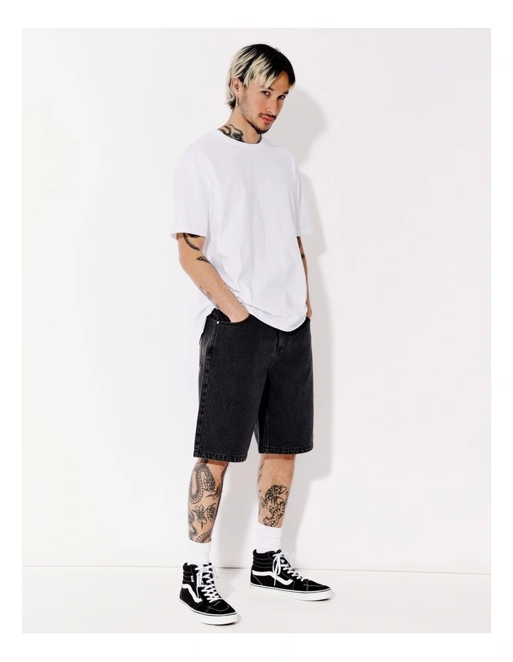 Farley Garment Wash Denim Shorts in Charcoal image 4