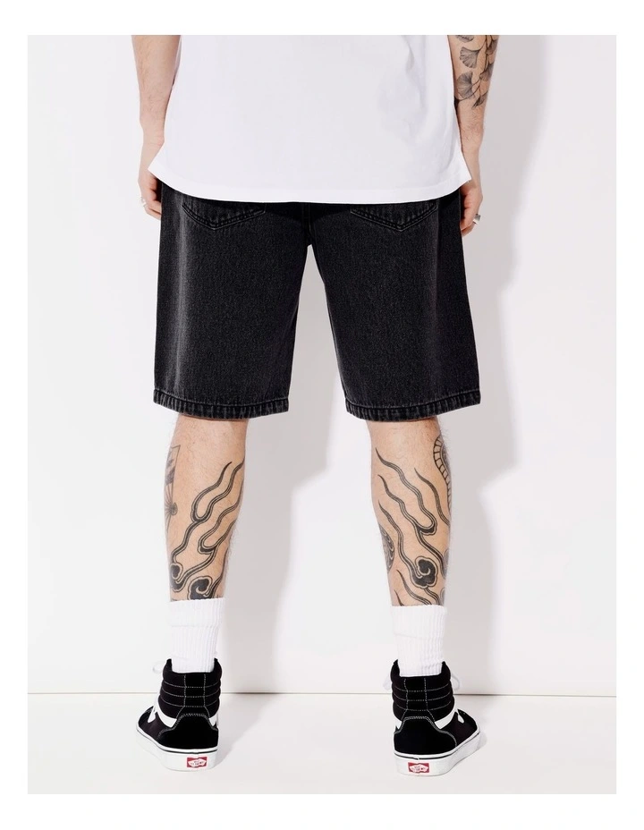 Farley Garment Wash Denim Shorts in Charcoal image 5
