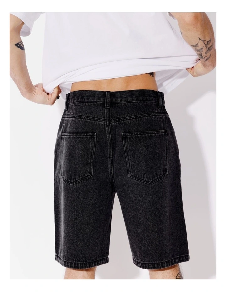 Farley Garment Wash Denim Shorts in Charcoal image 6