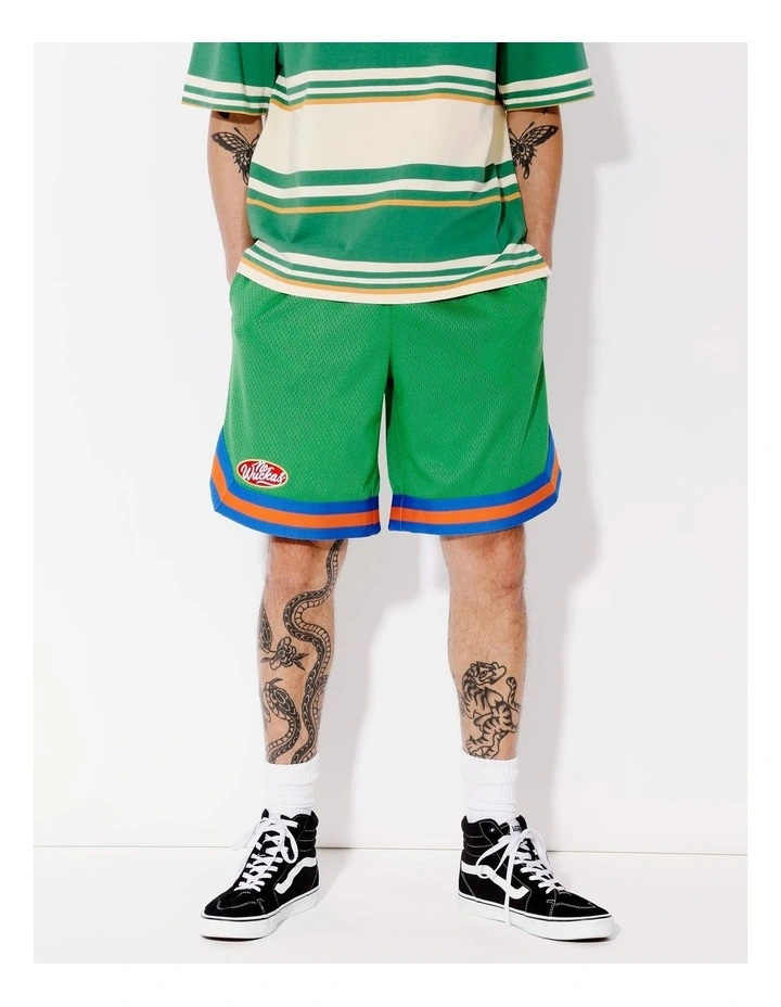 Javier All Gender Mesh Short in Green image 1