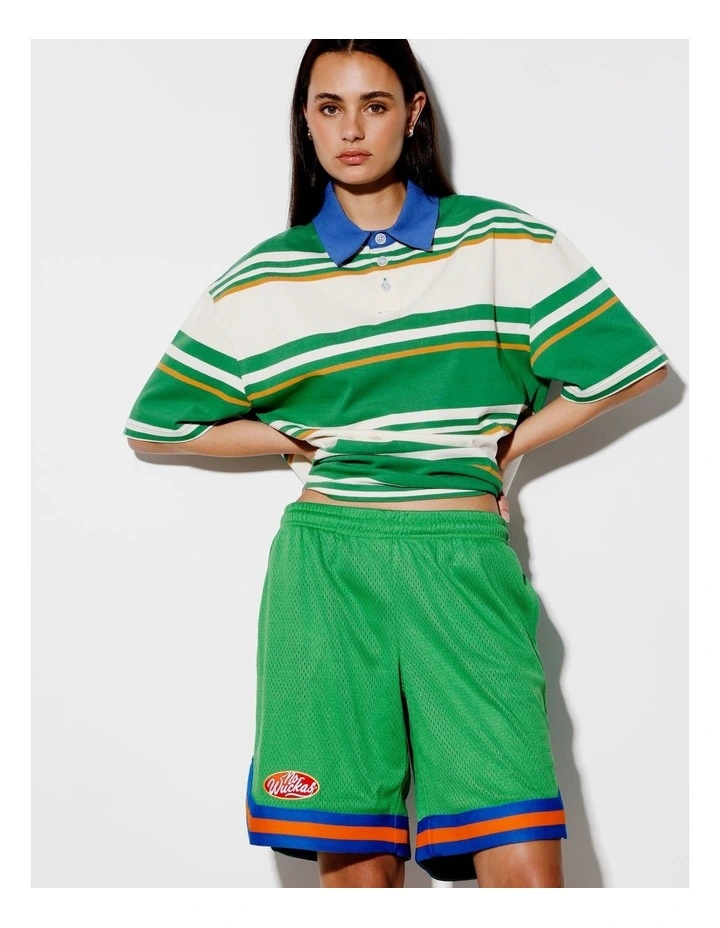 Javier All Gender Mesh Short in Green image 2