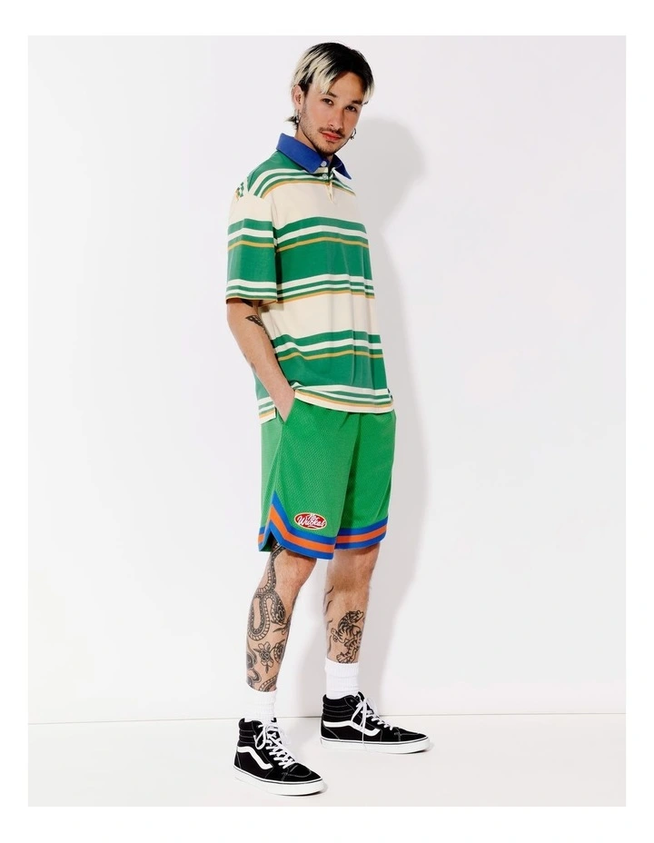 Javier All Gender Mesh Short in Green image 3