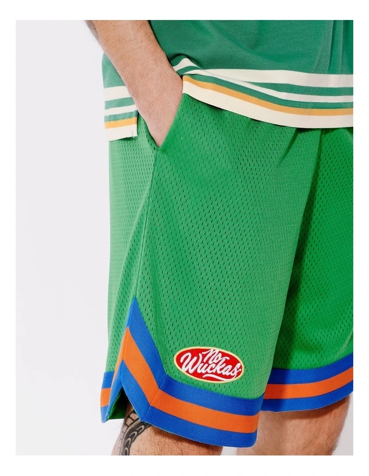 Javier All Gender Mesh Short in Green image 4