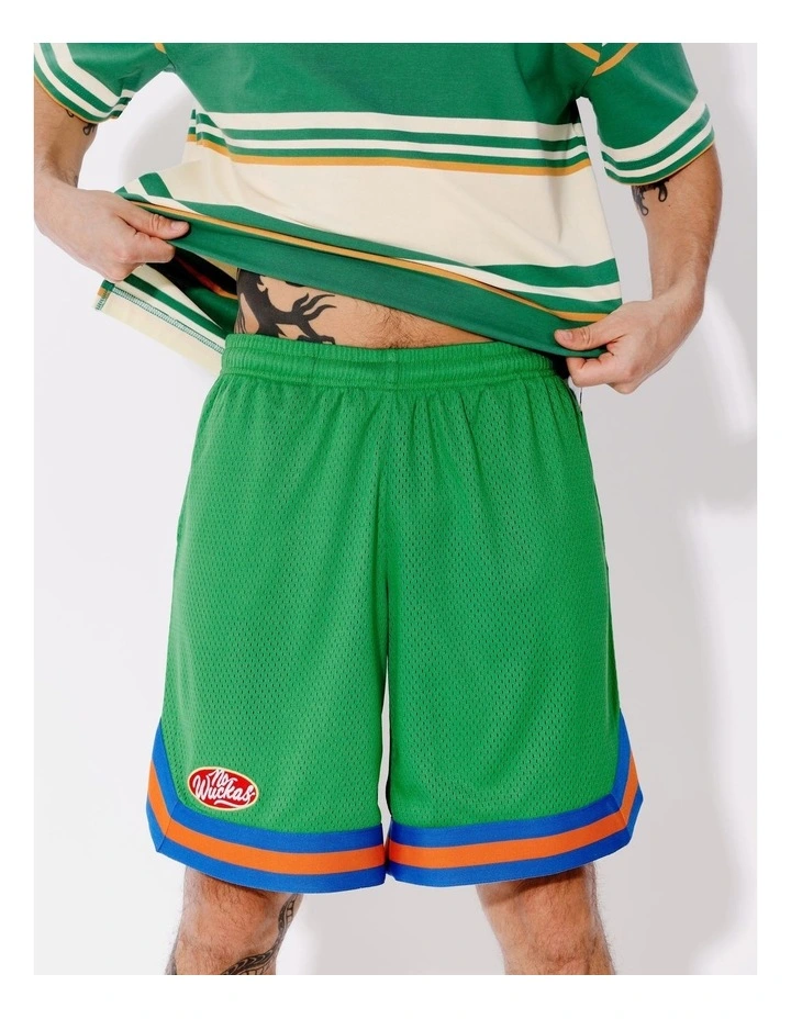 Javier All Gender Mesh Short in Green image 5