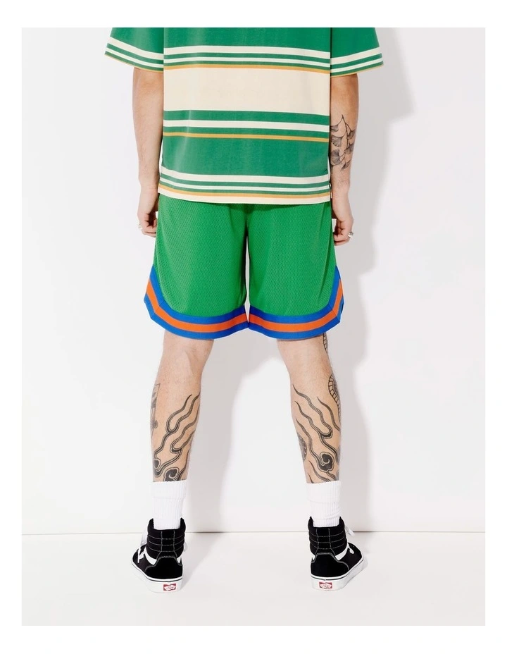 Javier All Gender Mesh Short in Green image 6