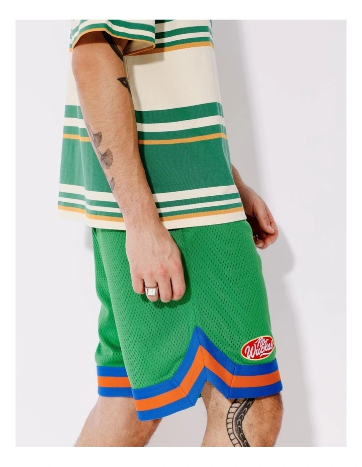 Javier All Gender Mesh Short in Green image 7