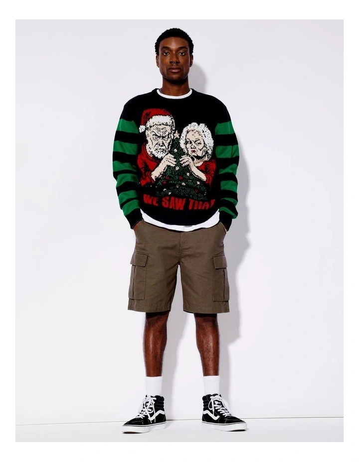 We Saw That Christmas Crew Knit in Black image 2