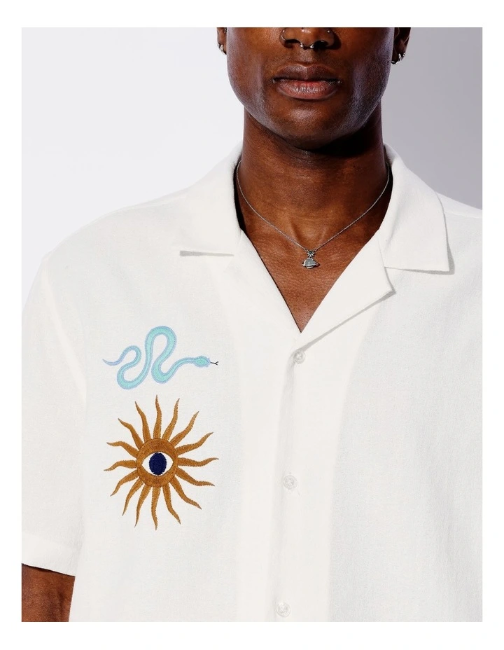 Giddy Up Embroidered Shirt in Ecru image 4
