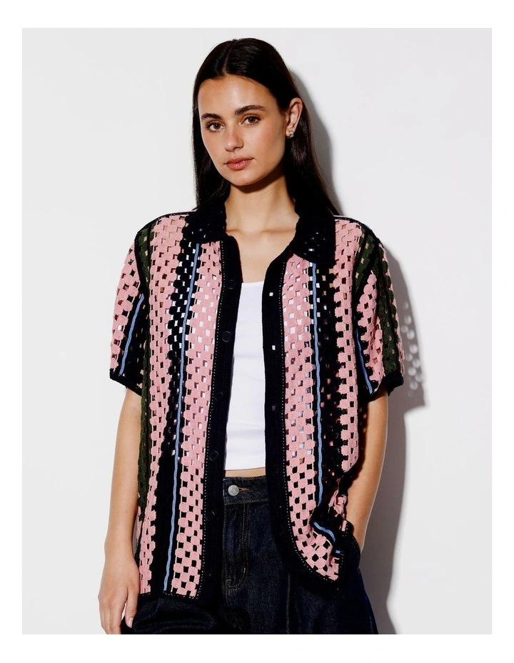 Carmen Crochet All Gender Short Sleeve Shirt in Assorted image 2