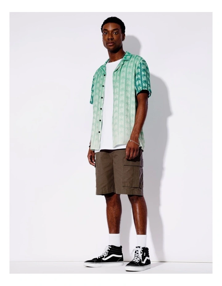 Palm Spring Placement Print Short Sleeve Shirt in Green image 2