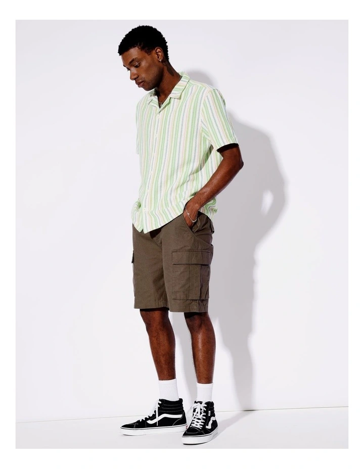 Briar Stripe All Gender Oversized Short Sleeve Shirt in Green image 7