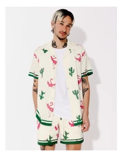 Drago Print Short Sleeve Shirt in Green