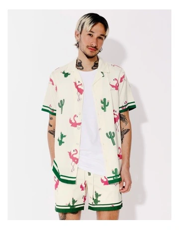 Drago Print Short Sleeve Shirt in Green