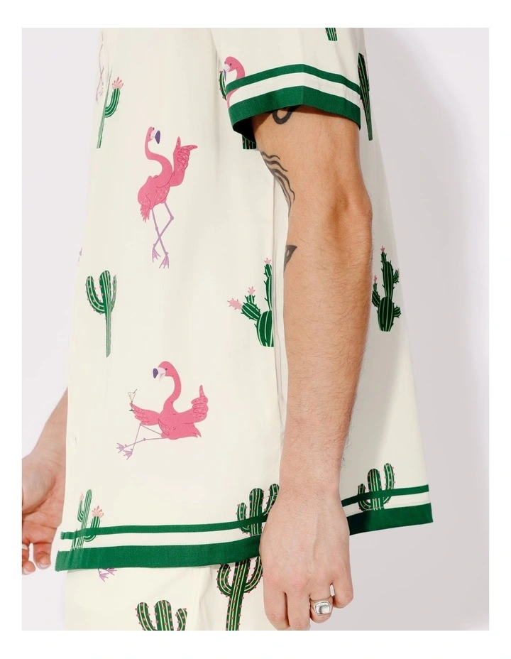 Drago Print Short Sleeve Shirt in Green image 5