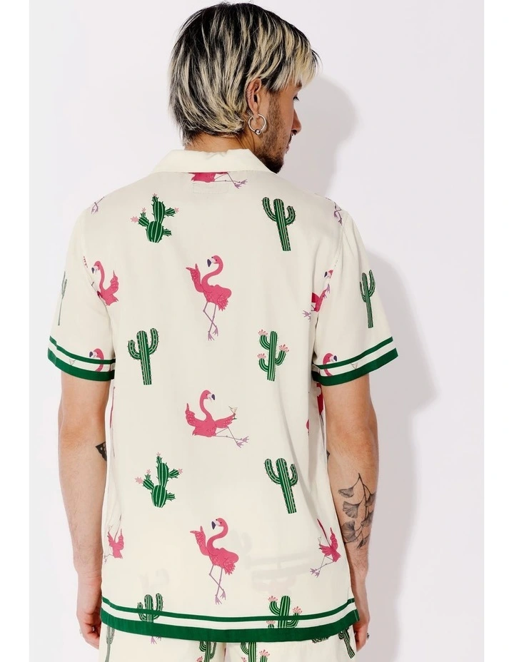 Drago Print Short Sleeve Shirt in Green image 6