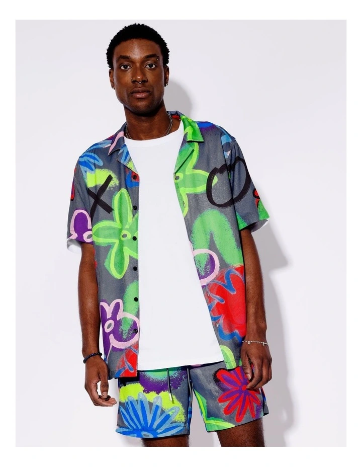 Jairo Print Short Sleeve Shirt in Assorted image 3