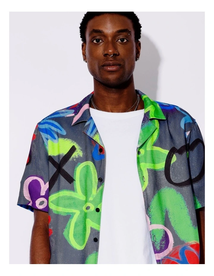 Jairo Print Short Sleeve Shirt in Assorted image 4