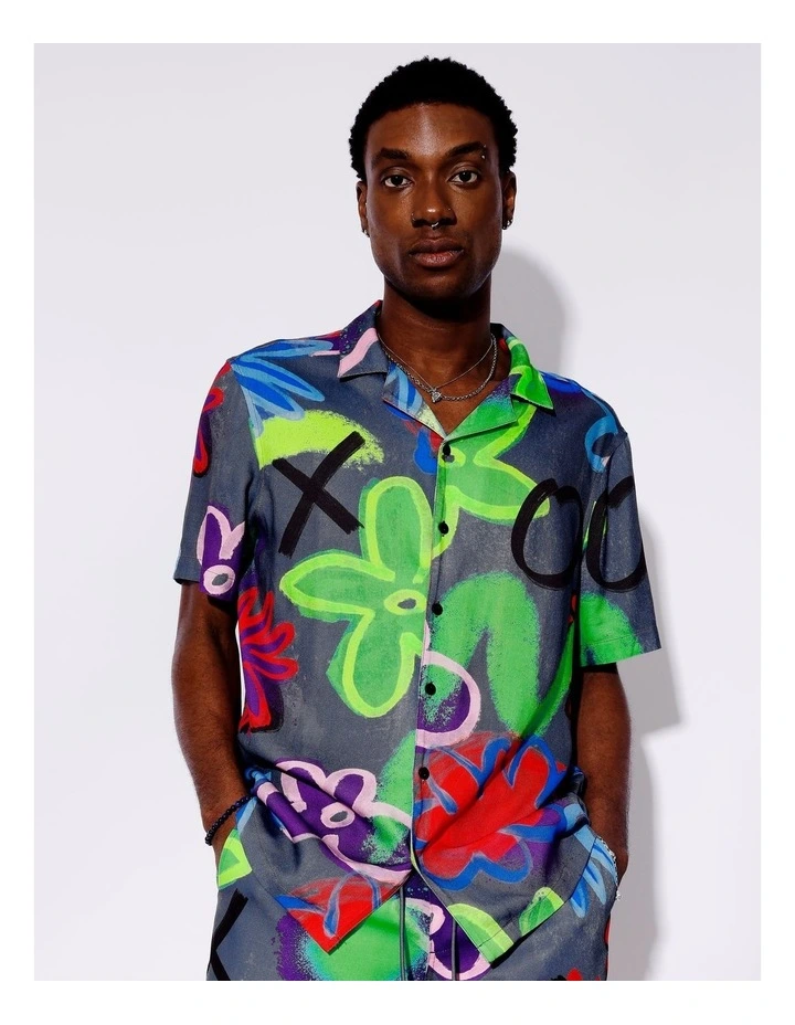 Jairo Print Short Sleeve Shirt in Assorted image 6