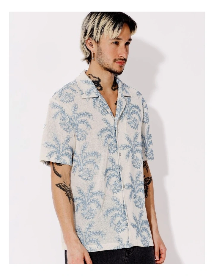 Koa All Gender Embroidery Short Sleeve Shirt in Cream image 3