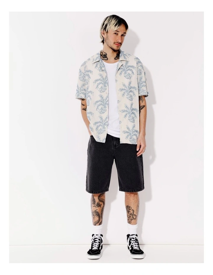 Koa All Gender Embroidery Short Sleeve Shirt in Cream image 4