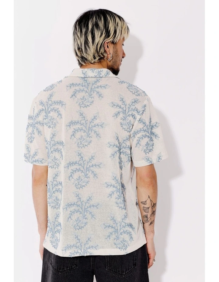 Koa All Gender Embroidery Short Sleeve Shirt in Cream image 7