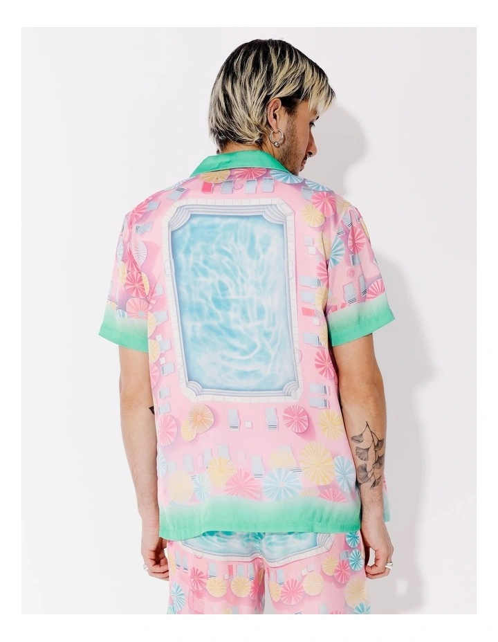 Marshall Print Short Sleeve Shirt in Pink image 6