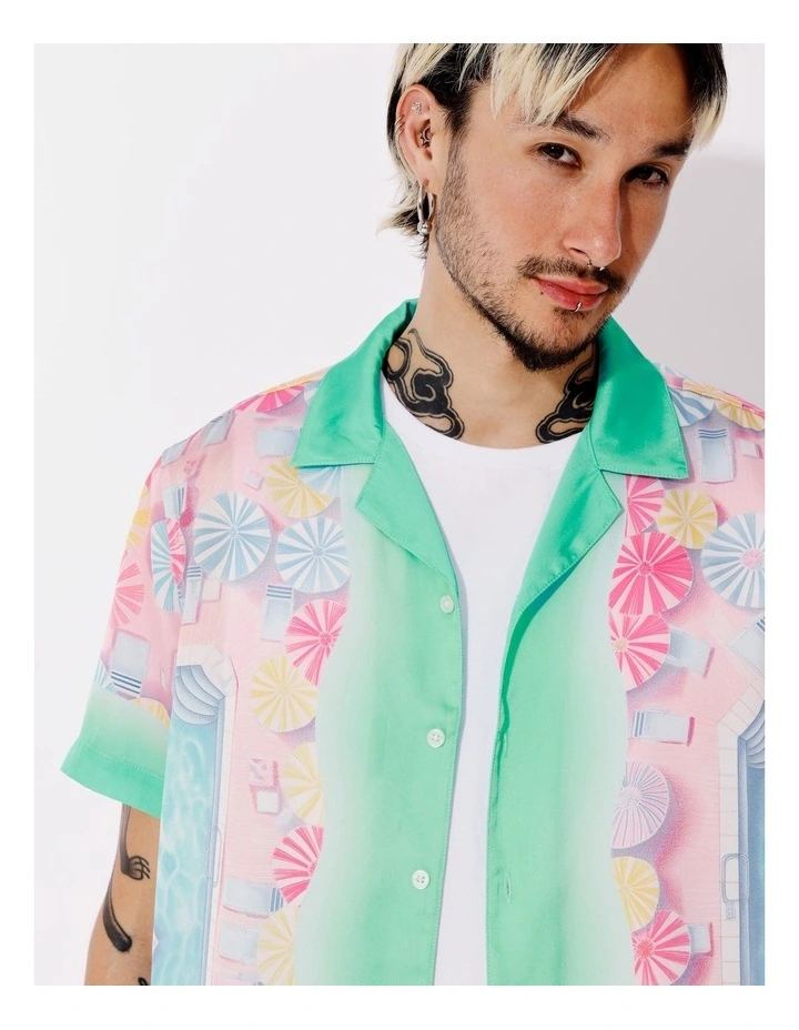 Marshall Print Short Sleeve Shirt in Pink image 7