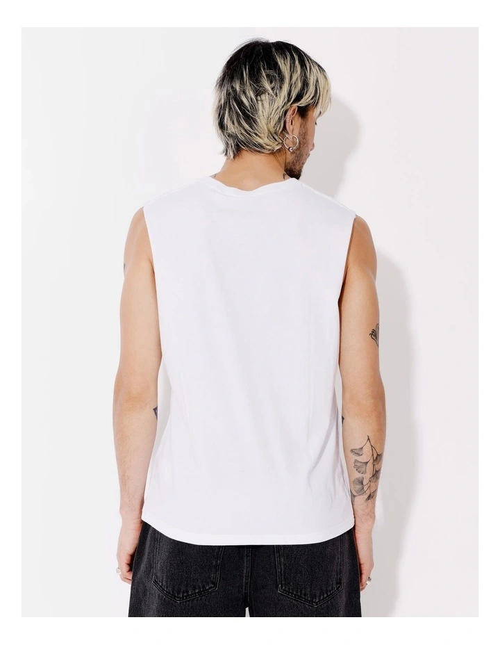 Gym Rat Placement Print Tank in White image 5