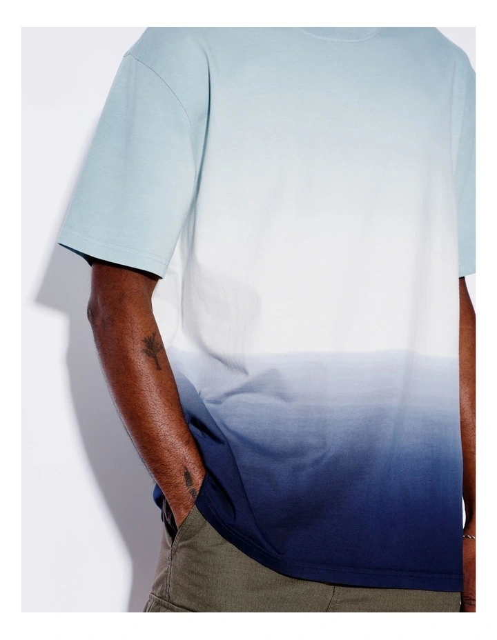 Dip Dye Oversize Tee in Natural image 2