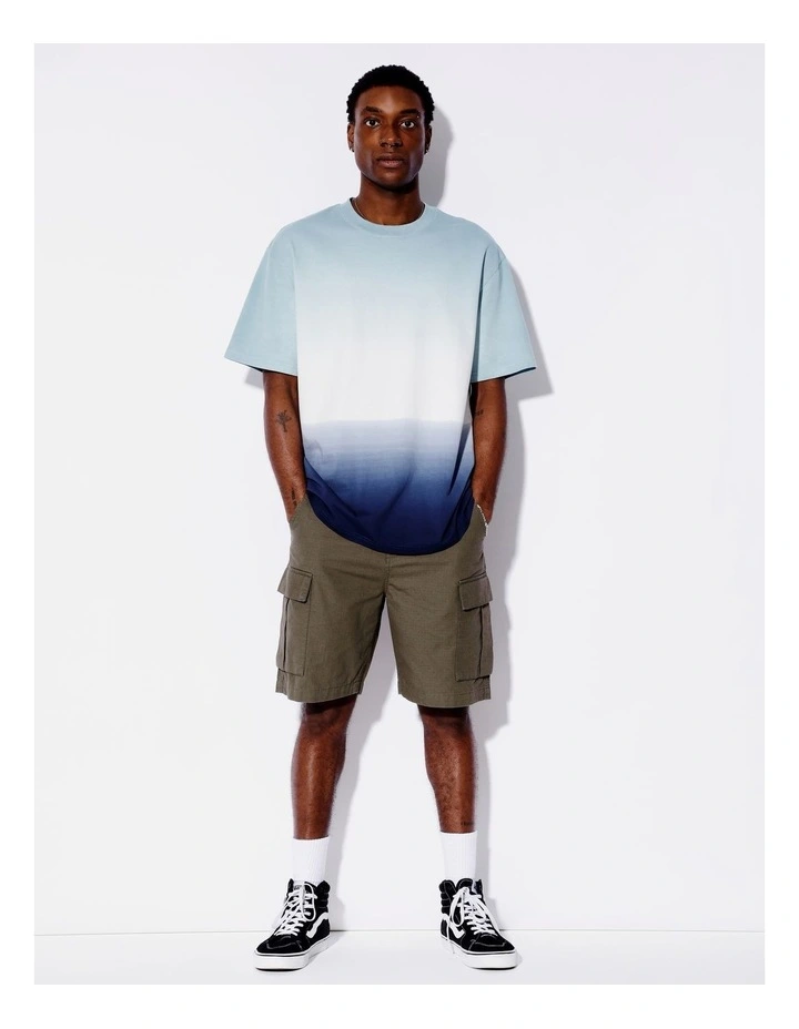 Dip Dye Oversize Tee in Natural image 3