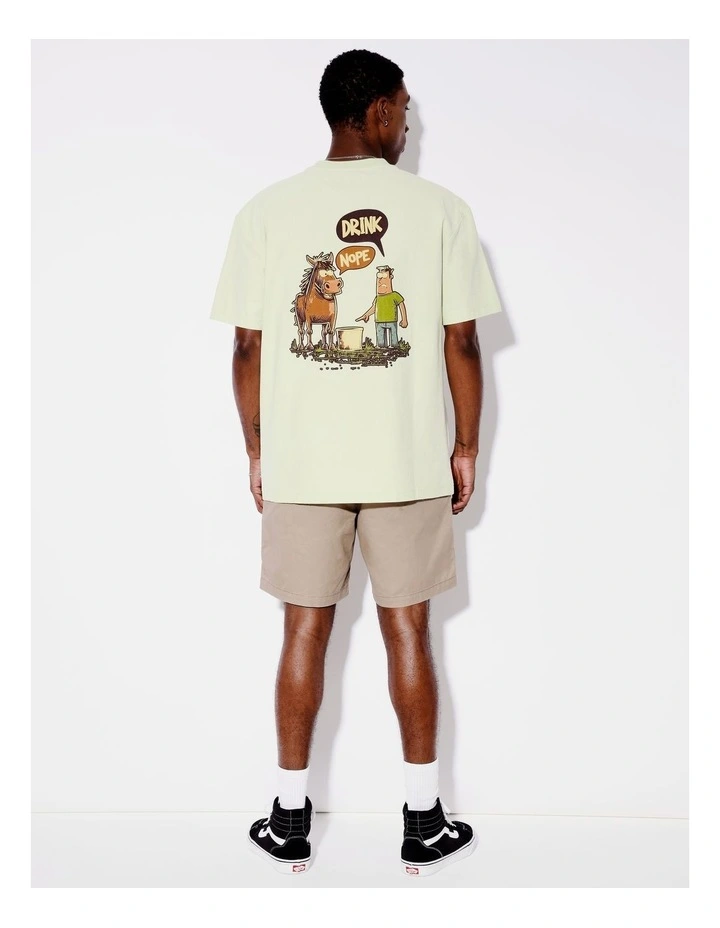 Horse With No Name Placement Print Textured Oversize Tee in Blue image 6