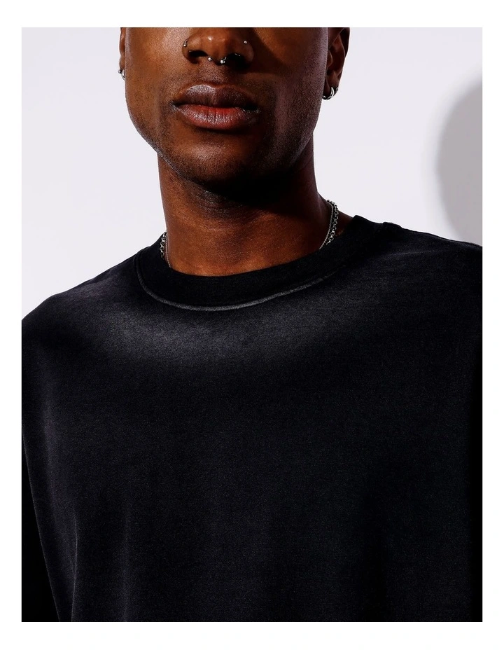 Garment Wash Oversize Tee in Charcoal image 3