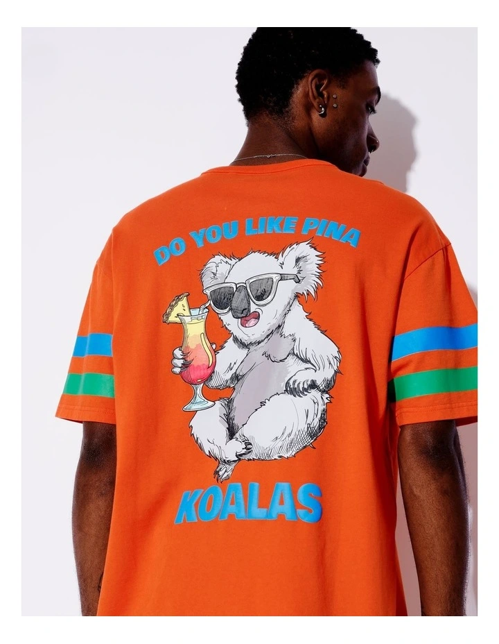 Pina Koala Print Oversize Tee in Orange image 1